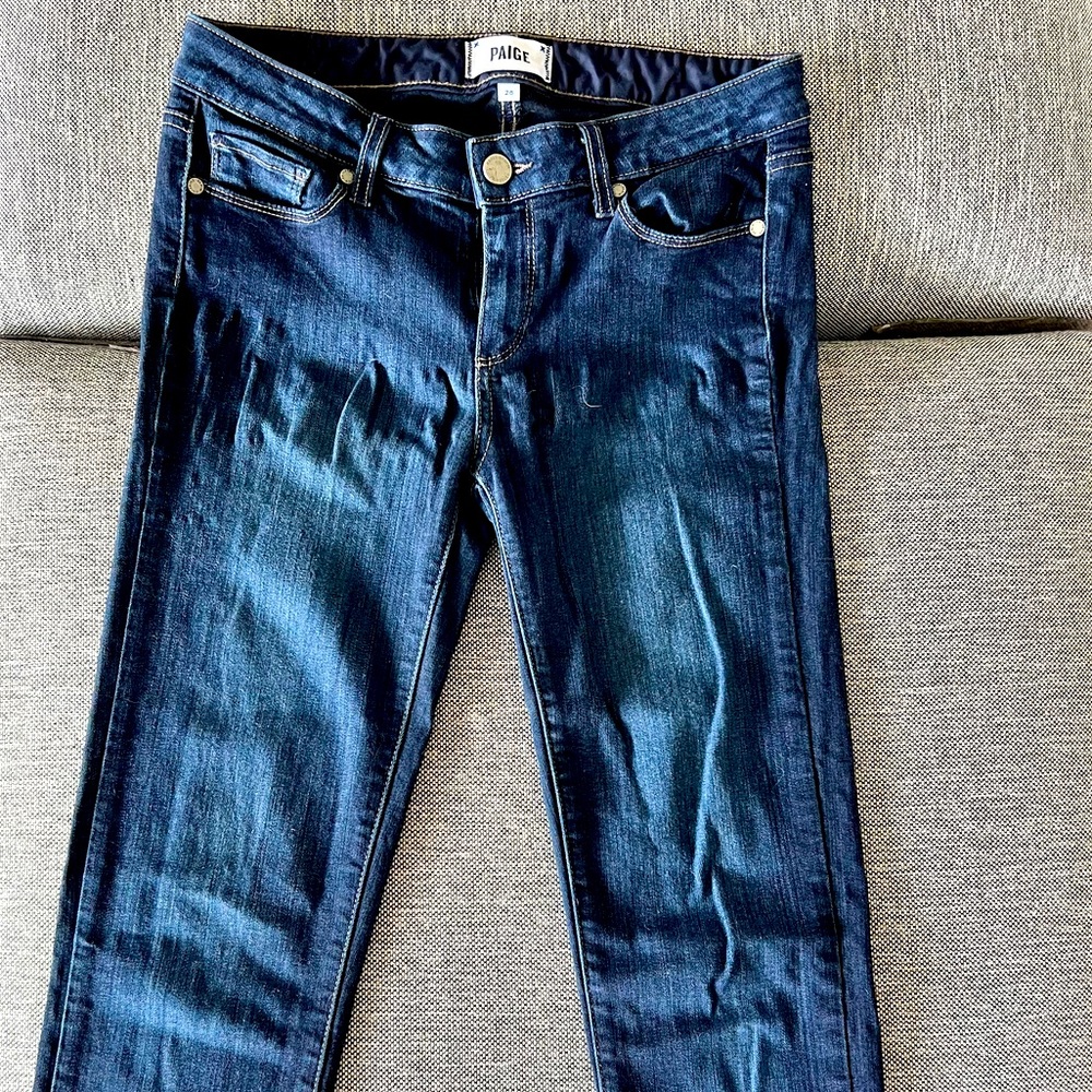 Paige blue skinny jeans in size 28